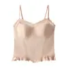 Exquisita camisola de lencería 2607 con bloques de color, dulce y picante, ribeteada con encaje para mujer, con sujetador incorporado, una prenda interior pequeña, sexy y de moda