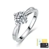 Anillo de Brazo Retorcido de Plata de Ley S925 con Moissanita Engaste de Garra en Forma de Corazón Anillo de Compromiso Sencillo Artículo Popular de Celebridad de Internet Fuente de Fábrica de Joyería