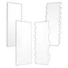 Ferramenta de Acrílico Retangular Transparente para Confeitaria, Espátula Transparente, Espátula para Creme de Bolo, Ferramenta de Alisar Base de Bolo