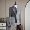 Traje de Solapa con Perlas de Lujo Ligero para Hombre, Atuendo Profesional Casual de Negocios para el Trabajo, Ropa Formal para Novio y Padrinos