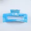 Presilha de Cabelo Fashion Transfronteiriça de Seda Gelada com Gradiente de Frangipani, Presilha Jacaré, Textura de Mármore, Vários Estilos de Presilhas de Cabelo, Presilha de Cabelo Grande