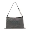 Bolso de Pedrería para Mujer 2023 Nuevo Simple Moda Diamante Brillante Cadena de Hombro Cruzada Estilo Occidental Versátil Pequeño Bolso Cuadrado