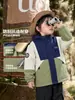Chaqueta impermeable para niños estilo europeo derecho, parte superior forrada de polar de invierno, nuevo estilo para niños mayores, ropa de invierno moderna para niños y bebés
