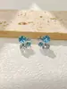 Pendientes de Cristal de Azúcar Sencillos Pendientes Versátiles de Lujo Ligero Accesorios de Nicho de Alta Gama para Mujer