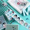 500 Calcomanías/Rol Calcomanías Transfronterizas Calcomanías Redondas Decorativas para Bolsa de Regalo de Pingüino de Dibujos Animados Lindo
