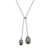 Collar Ajustable Plateado Coreano Forma de Gota de Agua para Niñas 2025 Nuevo Nicho Cadena de Suéter de Gama Alta Accesorios de Moda Versátiles