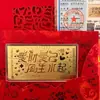 Shuibei Oro Puro 999 Oro Billete Rojo Sobre Rojo Souvenir Billete de Oro Barra de Oro Hoja de Oro Billete Conmemorativo Pequeño Regalo