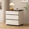 Mesita de Noche Nueva Estilo Madera Maciza, Lujo Ligero Uso Doméstico, Gabinete de Noche de Dormitorio de Gama Alta, Gabinete de Almacenamiento Moderno Minimalista, Chiweng