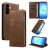 Funda de Cuero de Microfibra Genuina para Teléfono de Negocios Samsung A17 A37/A57 A56 Funda Protectora Tipo Flip Retro