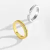 Anillos de Moda Europeos y Americanos Chapados en Oro de 18K, Apilables Retro de Alta Gama, Versátiles para el Día a Día, Joyería Clásica Simple de Alta Gama