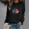 2023 Moda Nova Europeia e Americana Comércio Exterior Bandeira Amor Suéter Gola Redonda Outono Estampa Esportes Gola Redonda