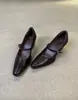 Zapatos Mary Jane retro de tacón alto para mujer, de piel suave, con punta cuadrada, diseño de una sola tira, tacón grueso y cómodos para el commuting
