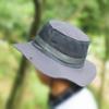 Sombrero de Pescador de Verano Negro para Adultos Montañismo Pesca Ala Ancha Gorro para Hombres y Mujeres Malla de Jungla Sombrero para el Sol