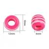 Cuentas de Resina Rayadas de Colores con Agujero Grande, Cuentas Espaciadoras de Colores Mixtos, Cuentas de Barril Rayadas Horizontales, Accesorios para Joyería de Cadena de Teléfono Móvil DIY, Cuerda para Cabeza