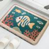 Alfombra de Baño Estilo Mediterráneo Decoración del Hogar Alfombra Pequeña Inodoro Absorbente de Agua Antideslizante Felpudo Felpudo de Entrada Transfronterizo