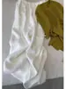 Pantalones Blancos de Algodón y Lino para Mujer, Pantalones de Verano Finos para Mujer, Pantalones Casuales Rectos de Ramio de Cintura Alta, Pantalones de Lino de Pierna Ancha, Pantalones con Protección Solar