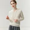 Sudadera con capucha de cachemir para mujer Baicaierong Otoño/Invierno 2026 Diseño versátil Tejido de lana