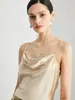 Camisola de Seda para Mujer 2026 Primavera/Verano Nueva Color Sólido Ropa Interior Exterior Estilo Commuter con Encaje y Top de Seda de Morera
