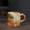 Taza Retro Hecha a Mano Gres Cocido en Horno Taza de Café Cerámica Creativa Japonesa Personalizada Taza de Forma Extraña