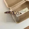 Grampo de Cabelo Pente Invertido Estampado de Leopardo Moda Vintage com Toque de Luxo, Elegante e Simples Versátil Grampo de Cabelo Alto Grampo Floral