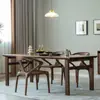 Mesa de Comedor de Nogal Sudamericano Mesa de Banco de Trabajo de Madera Maciza Mesa de Té para el Hogar Escritorio Rectangular Simple Moderno de Tronco