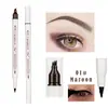 Tres o cuatro lápiz de cejas lápiz líquido para cejas muy sutil artefacto para cejas impermeable duradero lápiz de cejas de cuatro puntas maquillaje de belleza