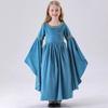 120-150cm Vestido de Princesa Elfa Azul Claro de Palácio Medieval Infantil Senhor dos Anéis Fantasia para Apresentação