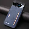 Funda de Cuero Retro Protectora con Borde Suave Anticaídas para Teléfono Móvil Google Pixel 10Proxl Tarjeta Google 9A