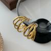 Pendientes de metal con forma de garra, diseño de tres anillos en contraste de color, pendientes atmosféricos de sentido avanzado, ligeros, lujosos, estilo frío, pendientes únicos.
