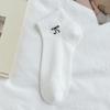 Calcetines finos blancos de verano para mujer, calcetines con lazo de verano, huecos, blanco y negro, gris, estilo miu, transpirables, sin costuras