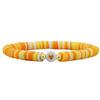 Amazon Novo Bracelete Elástico com Contas de Argila Macia Boêmio Feito à Mão Amor Bracelete de Cerâmica Pintada Mista para Mulheres