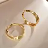 Pendientes de Aro de Cáñamo con Encaje de Múltiples Capas Pendientes de Diseño Nicho Lujo Accesible Elegantes de Gama Alta Exagerados Dorados Pendientes de Moda