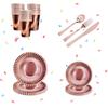 Platos de Papel Espiral Dorados Vajilla Fiesta Desechable Dorada Cartón Brillante Platos para Pastel Vasos de Papel Venta al por Mayor Lujo Ligero