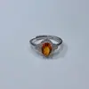 Nuevos Lanzamientos: Anillo Clásico y Elegante de Plata S925 Chapado en Platino con Incrustación de Cristal Amarillo, Anillo de Moda Europea y Americana para Mujer