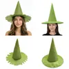 Chapéu de bruxa verde pontudo Chapéu de festa de Halloween Chapéu de mascarada cosplay Chapéu de palha