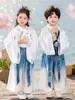Hanfu Infantil Primavera Outono 2026 Novo Estilo Crianças Bonitas Fantasia de Performance para Jardim de Infância Fantasia Antiga Melhorada Roupas de Recitação para Meninas