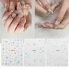 Adesivo de Arte para Unhas Flor Tridimensional Estilo Ins Flor Fresca Cor Doce Relevo Flor de Cinco Pétalas Pintada à Mão Adesivo para Unha