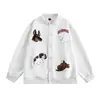Jaqueta Baseball Bordada Divertida de Desenho Animado da Marca Chinesa Tendência para Mulheres Primavera e Outono Estilo Preguiçoso de Nicho de Alta Qualidade Jaqueta Cardigan
