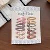 Pinzas BB de Cuadros de Colores para Niños Pinza para el Cabello Estampada con Olas y Gotas de Agua Pinzas Finas para Flequillo Lateral de Niña Accesorios para el Cabello