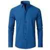 Camisas Sociais Masculinas, Não Amassam, Respiráveis, Camisas de Trabalho Profissionais, Roupas Masculinas com Corte Ajustado ao Corpo, Camisas Casuais Antirrugas, Camisas Masculinas de Manga Longa
