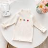 [En stock, suéter base para bebé, otoño e invierno, suéter elástico de cuello semialto para niños, camisa base para niñas Joker]