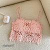 Primavera y Verano Nuevo Sling con Copa Acolchada de Goma Chaleco Exterior Dulce Ropa Interior de Encaje para Mujer Sexy Ropa Interior Básica Fija