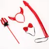 Faixa de Cabeça com Chifres de Halloween Conjunto de Tridente Faixa de Cabeça de Diabo Vermelho Adereços para Show de Máscaras Infantil e Adulto