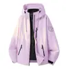 Traje de asalto para exteriores color camello mismo estilo tres en uno para mujer cortavientos impermeable forro de plumón carcasa rígida chaqueta de ropa de montañismo hombre