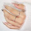 Anillo fino de diamante con diseño de personalidad INS de gato antiguo, anillo para el dedo de la comida, moda simple, anillo de diamante único en forma de V, abertura ajustable