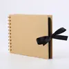 Álbum de Fotos DIY A5 Horizontal de Papel Negro para Tarjetas, Best-Seller Transfronterizo de Amazon, con Cinta de Moño y Espiral, Scrapbook
