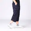 Calça Cropped Masculina de Verão em Estoque 2026 Novo Estilo para Meia-Idade e Idosos, Calça Reta Casual Solta Adequada para Uso ao Ar Livre