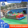 Castillo inflable grande para niños al aire libre con entrada terrestre, trampolín, escalada en roca, laberinto de obstáculos, equipo de entrada móvil