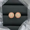 Aretes de Letra Doble C Estilo Chanel para Mujer, Aretes de Botón con Diseño de Nicho, Aretes de Lujo Ligero Inspirados en Chanel, Aguja de Plata