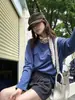 Cardigan de otoño color verde limón con doble bolsillo estilo coreano, camiseta Henley versátil de manga larga ajustada para mujer (con un chal)